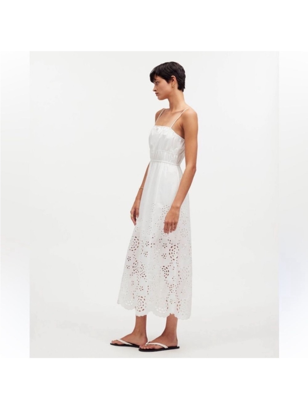 Madewell Dress 6 Embroidered White - Picture 2 of 11